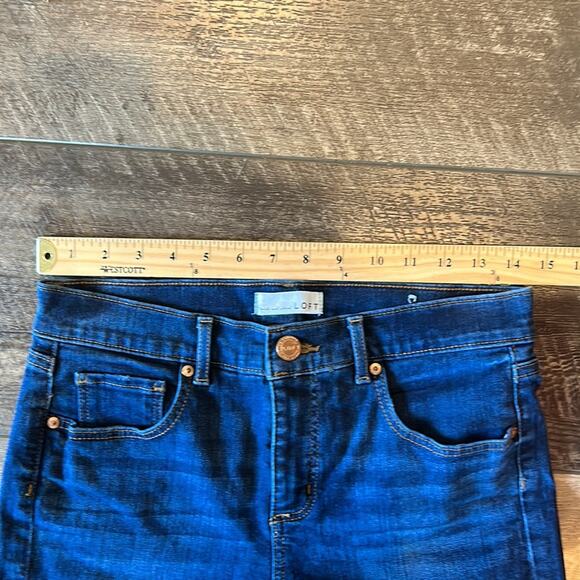 LOFT Dark Wash High Rise Skinny Jeans Size 8/29P - Picture 6 of 9